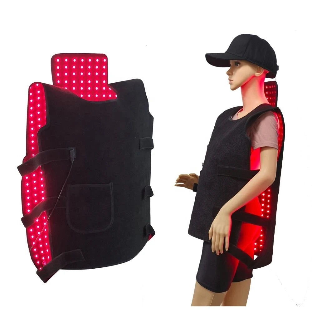 Red Light Therapy Vest for Body, 3-in-1 Led Bead 660 & 850 nm Infrared Light Therapy Pad for Body Wearable Wrap Pain Relief Device