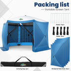 12x12ft Pop up Gazebo Screen House Tent with Mosquito Netting, 6 Sided Pop-up Canopy Shelter Tent Easy-Set Portable Gazebo