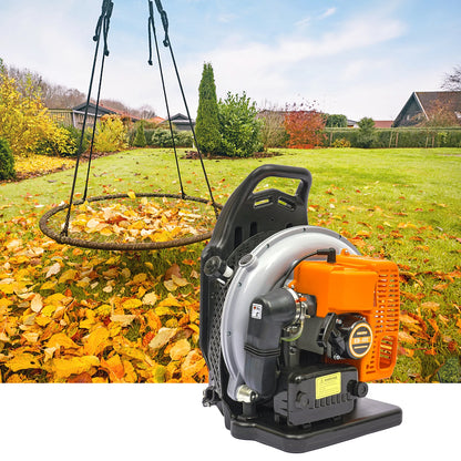 2700W Backpack Leaf Blower 63CC 2 Stroke Gas Powered Leaf Blowers W/ 1.8L Fuel Tank, Air Cooling Gasoline Grass Blower for Yard