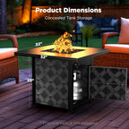 32 Inch Propane Fire Pit Table with 50,000 BTU, Outdoor Gas Fire Pit for Patio, CSA Certified, Removable Lid Included