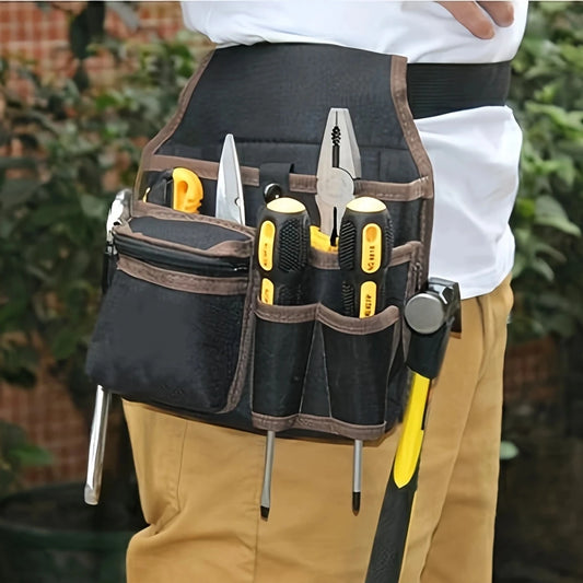 Heavy-Duty Electrician Tool Waist Bag – Multi-Purpose Nylon Maintenance Belt Pouch for Hardware & Repair