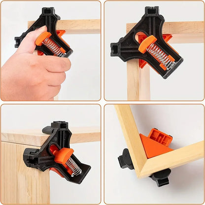 2pcs 90° Corner Clamps – Quick Adjustable Spring-Loaded Clamps for Woodworking, Cabinets & Frame Assembly