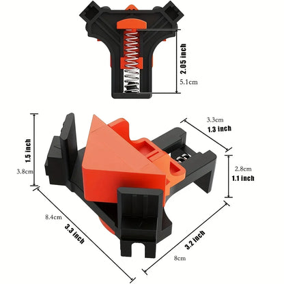 2pcs 90° Corner Clamps – Quick Adjustable Spring-Loaded Clamps for Woodworking, Cabinets & Frame Assembly