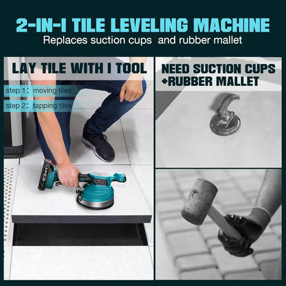 Machine Cordless Tile Vibration Leveling Seesii KP-160B – 12-Speed Adjustable with 160mm Suction & Dual Batteries (120LB Max Suction)