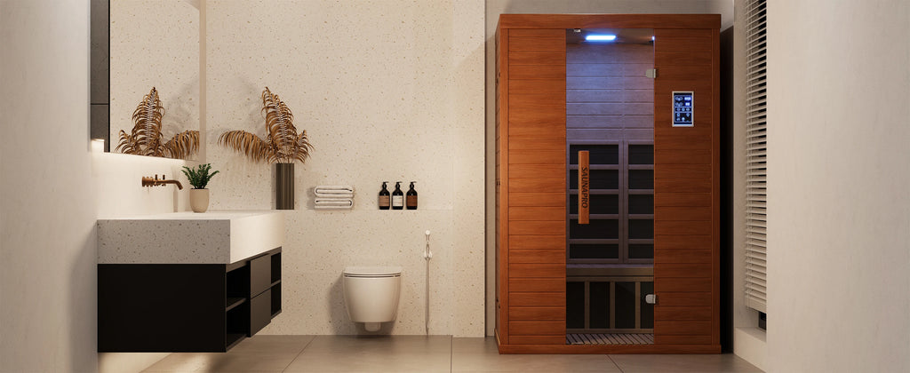 Polar Aurora 2 Person Indoor Sauna Spectrum Infrared Sauna Easy to Install w/ BT and WiFi Control 5 Heater Panels, Home and Gym