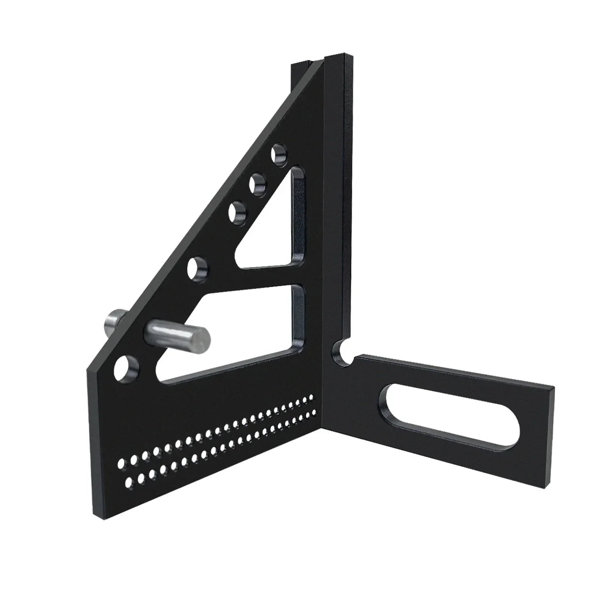 3D Multi-Angle Woodworking Square Protractor – CNC Aluminum Alloy Triangle Ruler & T-Type Scriber for 22.5°/30°/45°/60°/67.5°/90° Marking