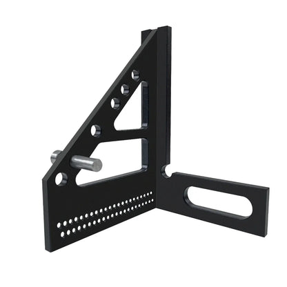 3D Multi-Angle Woodworking Square Protractor – CNC Aluminum Alloy Triangle Ruler & T-Type Scriber for 22.5°/30°/45°/60°/67.5°/90° Marking