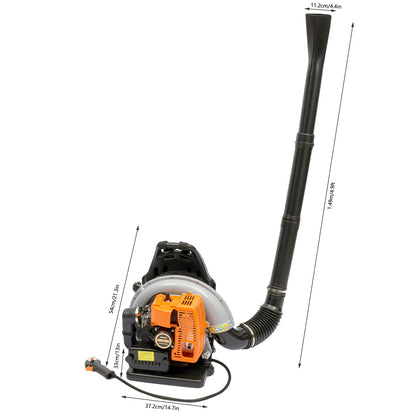 2700W Backpack Leaf Blower 63CC 2 Stroke Gas Powered Leaf Blowers W/ 1.8L Fuel Tank, Air Cooling Gasoline Grass Blower for Yard