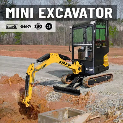 1.2 Ton Mini Excavator with EPA Euro 5 Engine | Small Orchard Digger | Customizable Color & Features | Factory Price