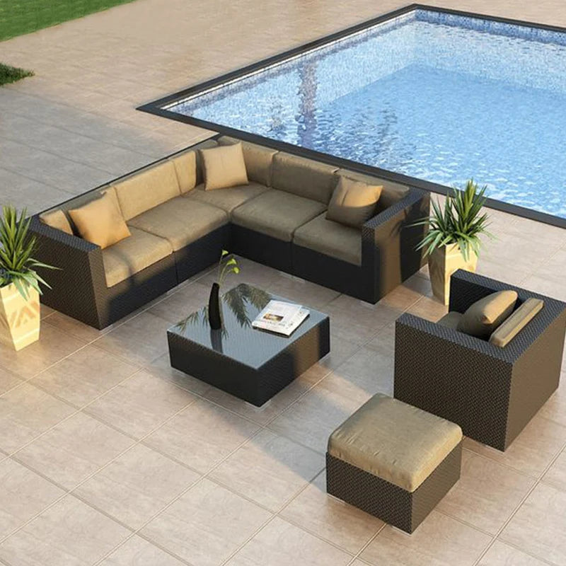 Outdoor Rattan Garden Furniture Sets Sofa Modern Luxury Metal Garden Furniture Sets Storage Table Conjunto Trendy Furniture