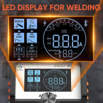 HITBOX ARC200S 2-in-1 Mini Welder | ARC MMA + LIFT TIG 200A 220V
