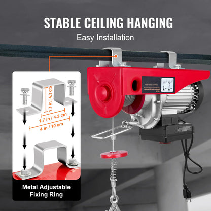 400–1000kg Electric Hoist Winch with Wired/Wireless Remote – 880–2200 lbs Lift Capacity for Garage, Boat, Car, Workshop