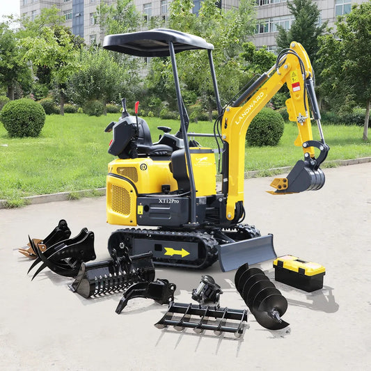 XT12 Pro Mini Excavator – 1200kg Hydraulic Crawler, 1.2 Ton Kubota/Koop Engine, EPA & CE Certified, Compact Digger