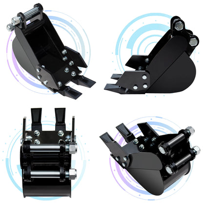 Narrow Digging Bucket for 1–1.5 Ton Mini Excavator | 200mm (7.9") | USA Stock | 25mm Pin, 88mm Center, 90mm Span