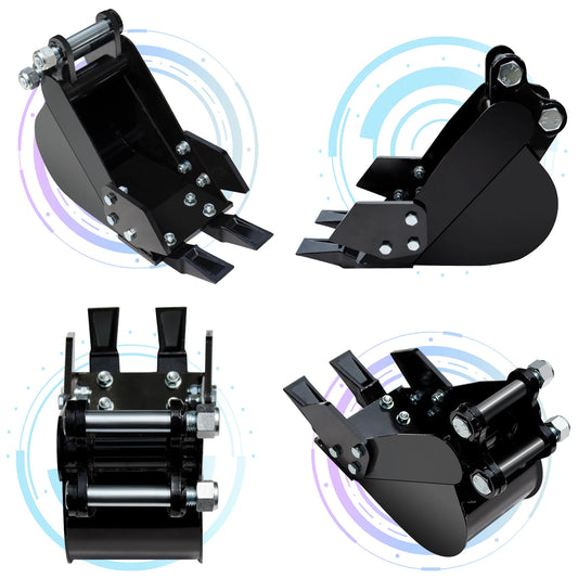 Narrow Digging Bucket for 1–1.5 Ton Mini Excavator | 200mm (7.9") | USA Stock | 25mm Pin, 88mm Center, 90mm Span