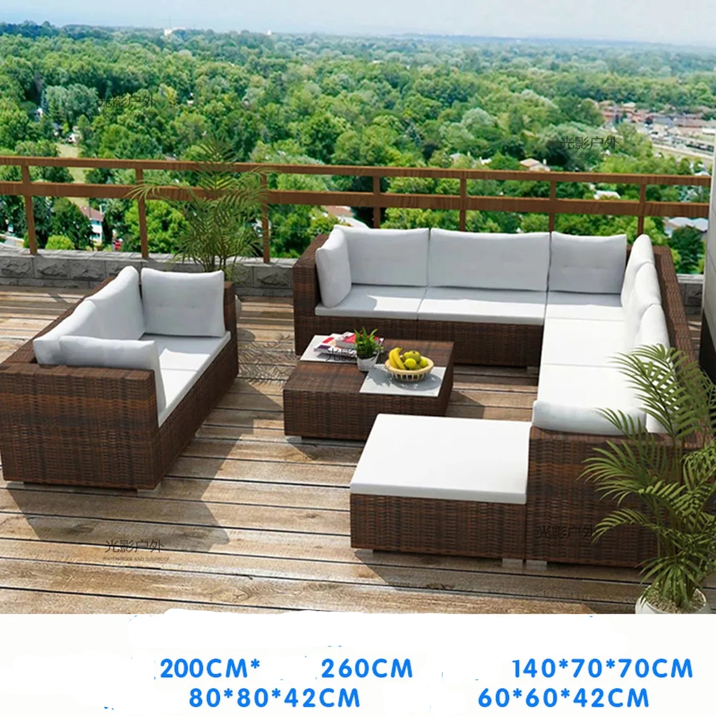 Outdoor Rattan Garden Furniture Sets Sofa Modern Luxury Metal Garden Furniture Sets Storage Table Conjunto Trendy Furniture