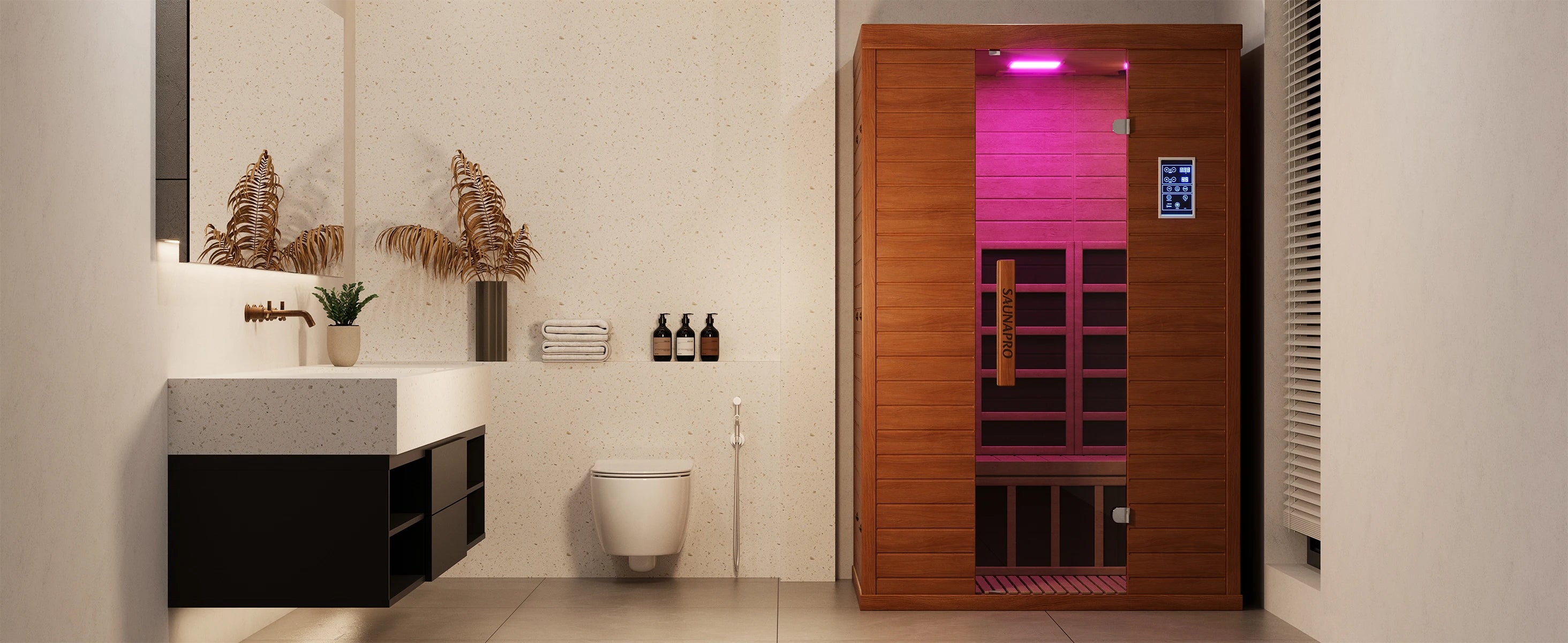 Polar Aurora 2 Person Indoor Sauna Spectrum Infrared Sauna Easy to Install w/ BT and WiFi Control 5 Heater Panels, Home and Gym