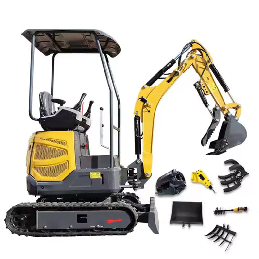 1.8 Ton Mini Excavator with Kubota Engine | 25HP Crawler Digger for Farms, Construction, Landscaping