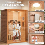Polar Aurora 2 Person Indoor Sauna Spectrum Infrared Sauna Easy to Install w/ BT and WiFi Control 5 Heater Panels, Home and Gym