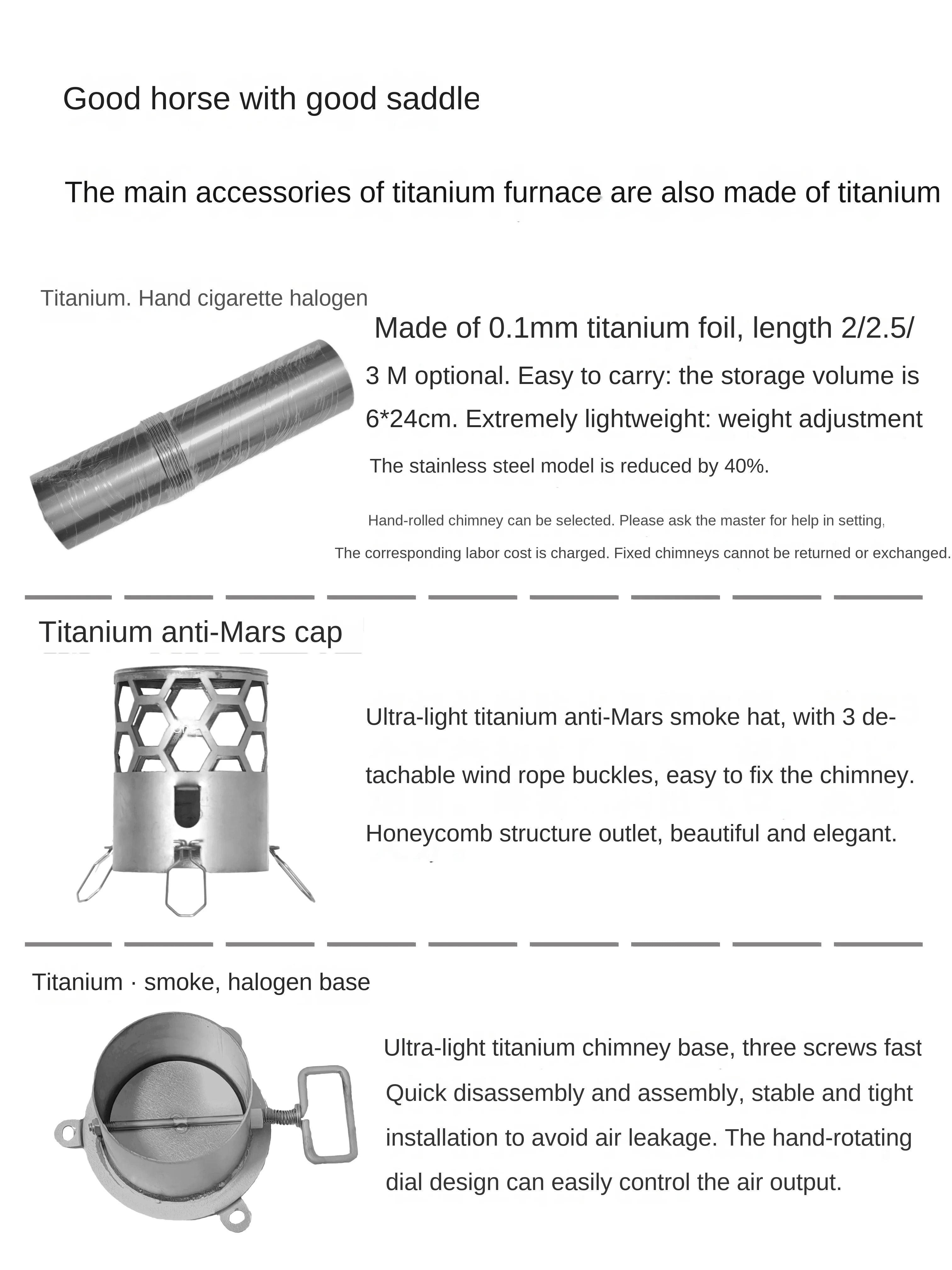 Alloy Folding Firewood Stove Hiking Camping Heating Stove (Titanium )