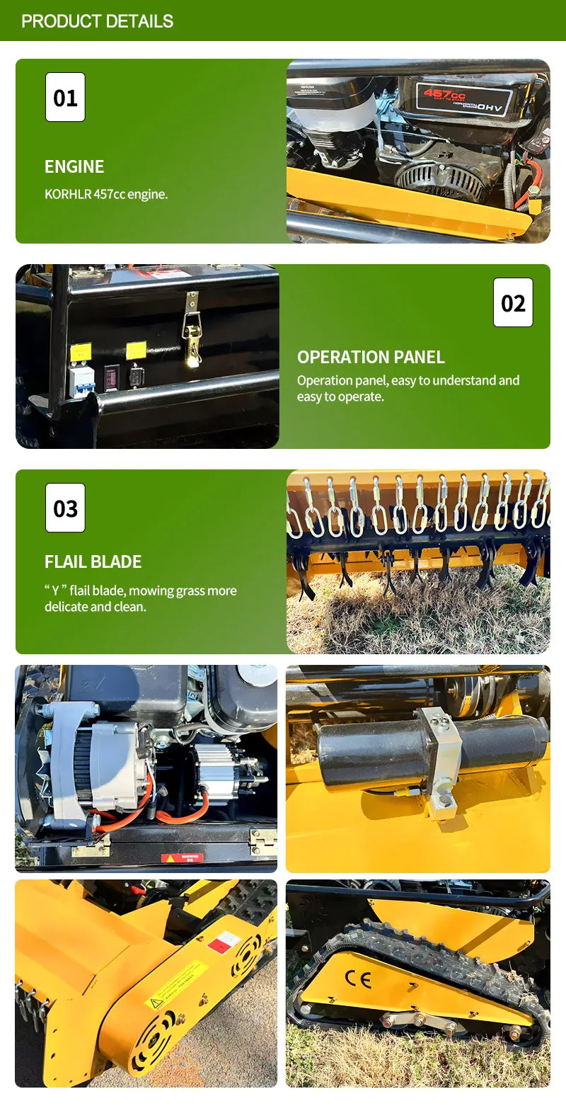 Flail Mower intelligent Remote Control for cutting width 1000mm