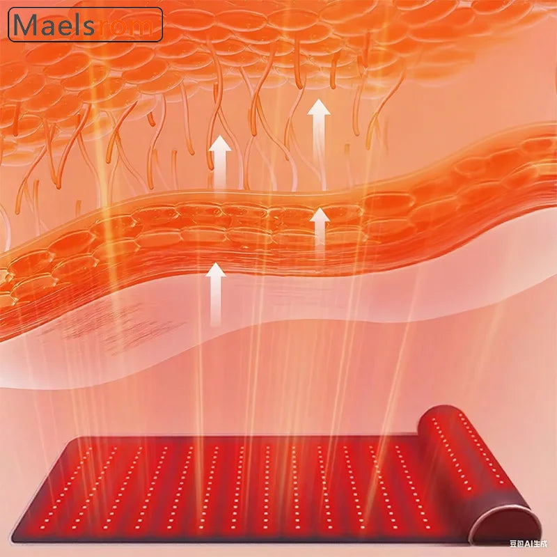 Red Light Therapy Mat with Ergonomic Neck Support & Far Infrared Heating - Full Body Pain Relief for Home & Clinical Use - 675