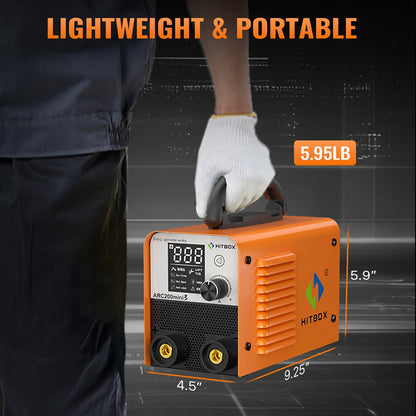HITBOX ARC-200 Mini Inverter Welder 2-in-1 MMA/LIFT TIG 110V–220V Portable Digital IGBT