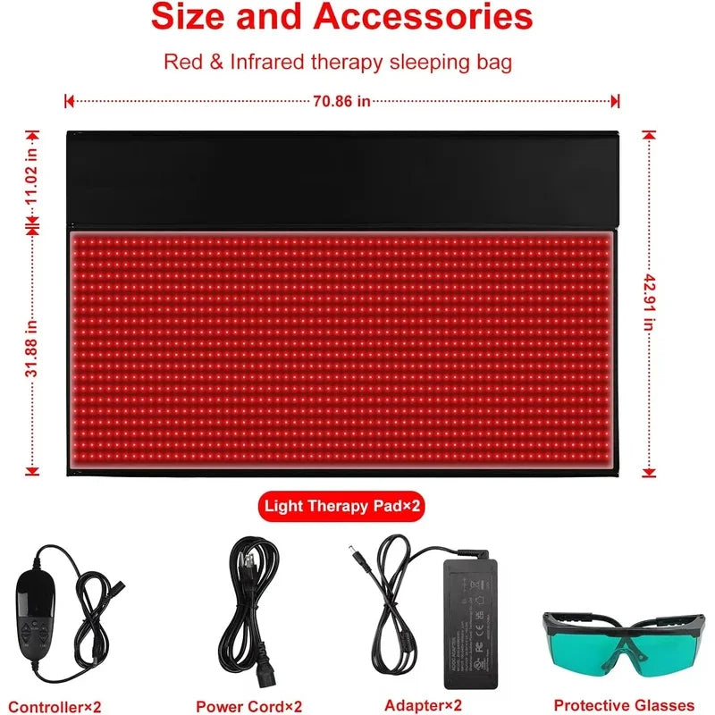 Red Light Therapy Pads LED 660 & 850nm Near Infrared Light Therapy Pads Large Pads for Whole Body Treatment