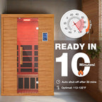 Polar Aurora 2 Person Indoor Sauna Spectrum Infrared Sauna Easy to Install w/ BT and WiFi Control 5 Heater Panels, Home and Gym