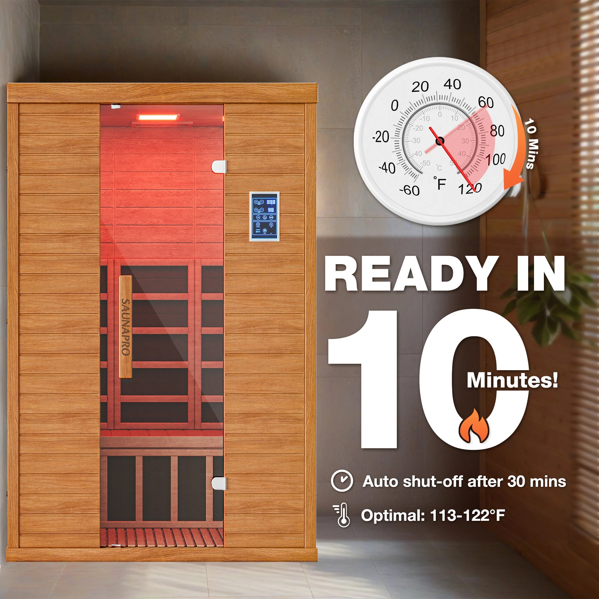 Polar Aurora 2 Person Indoor Sauna Spectrum Infrared Sauna Easy to Install w/ BT and WiFi Control 5 Heater Panels, Home and Gym