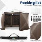 12x12ft Pop up Gazebo Screen House Tent with Mosquito Netting, 6 Sided Pop-up Canopy Shelter Tent Easy-Set Portable Gazebo