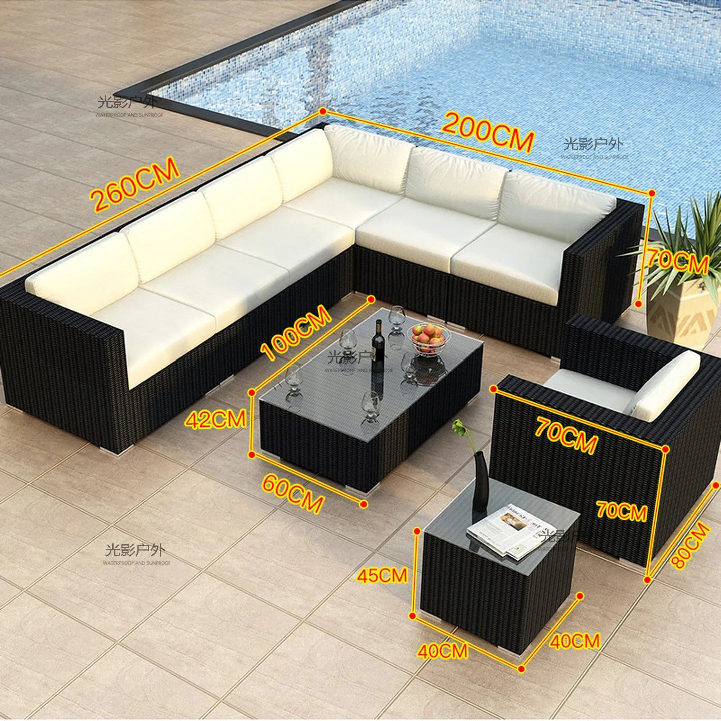 Outdoor Rattan Garden Furniture Sets Sofa Modern Luxury Metal Garden Furniture Sets Storage Table Conjunto Trendy Furniture