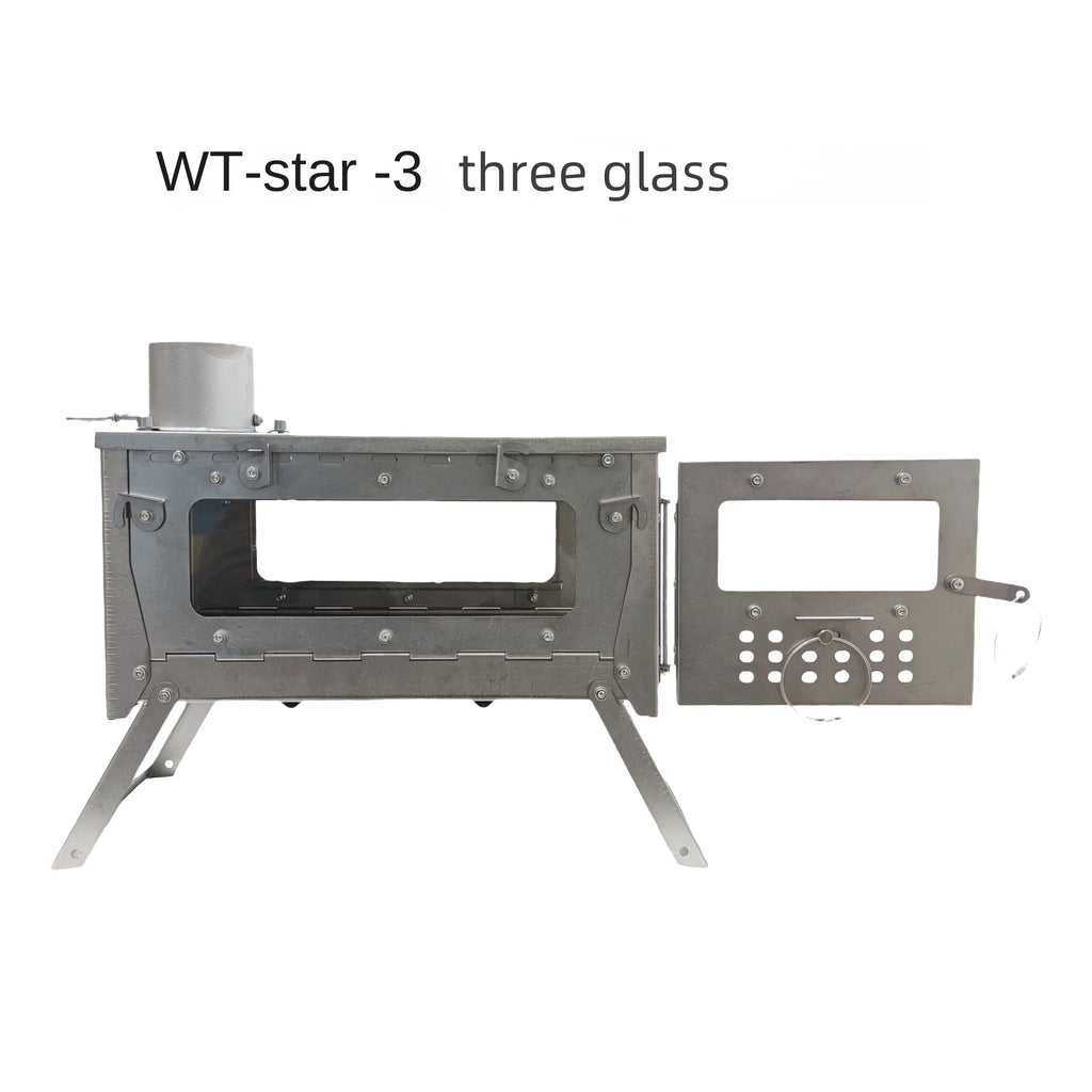 Alloy Folding Firewood Stove Hiking Camping Heating Stove (Titanium )