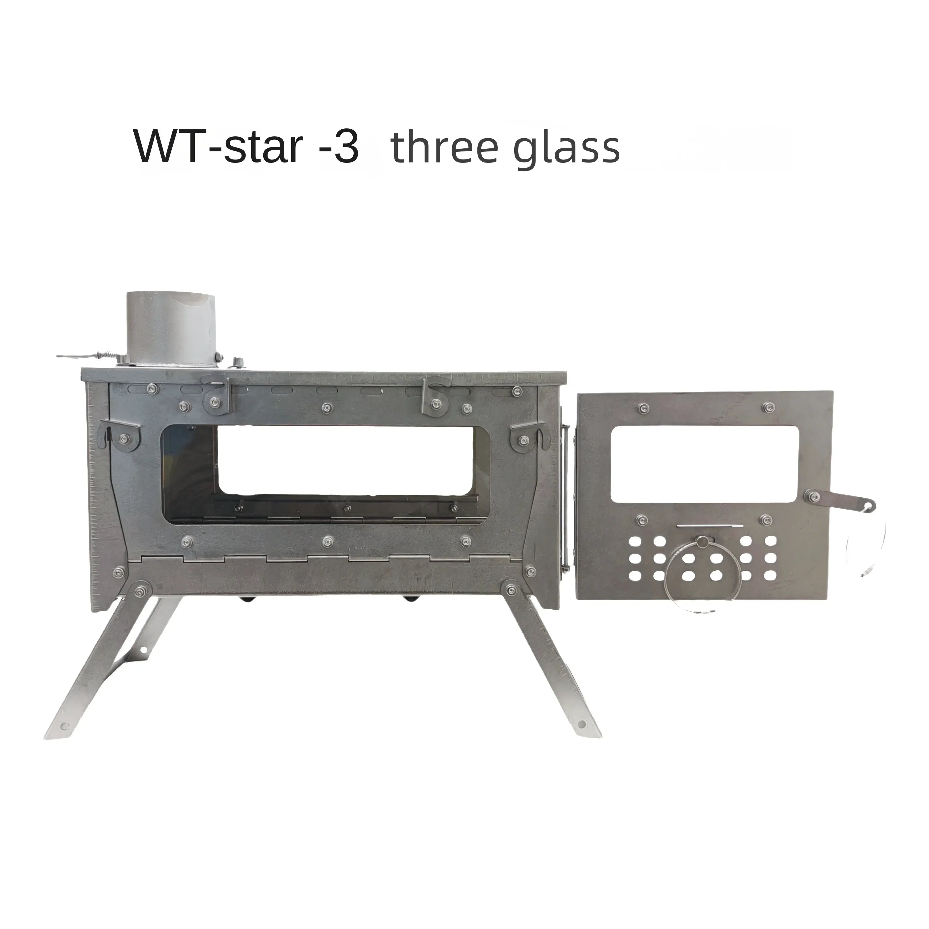 Alloy Folding Firewood Stove Hiking Camping Heating Stove (Titanium )