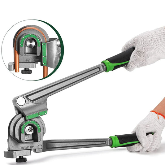 3-in-1 Manual Tubing Bender – 1/4", 3/8", 1/2" for Copper & Aluminum Pipes (0–180°)