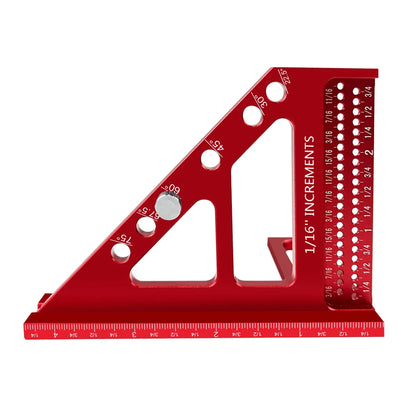 3D Multi-Angle Woodworking Square Protractor – CNC Aluminum Alloy Triangle Ruler & T-Type Scriber for 22.5°/30°/45°/60°/67.5°/90° Marking