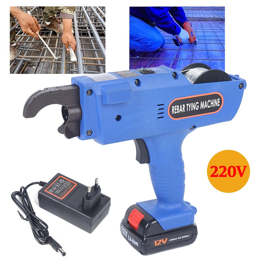Electric Rebar Tier Gun 8–34mm with Pliers & 2 Batteries – Fast Tying Tool
