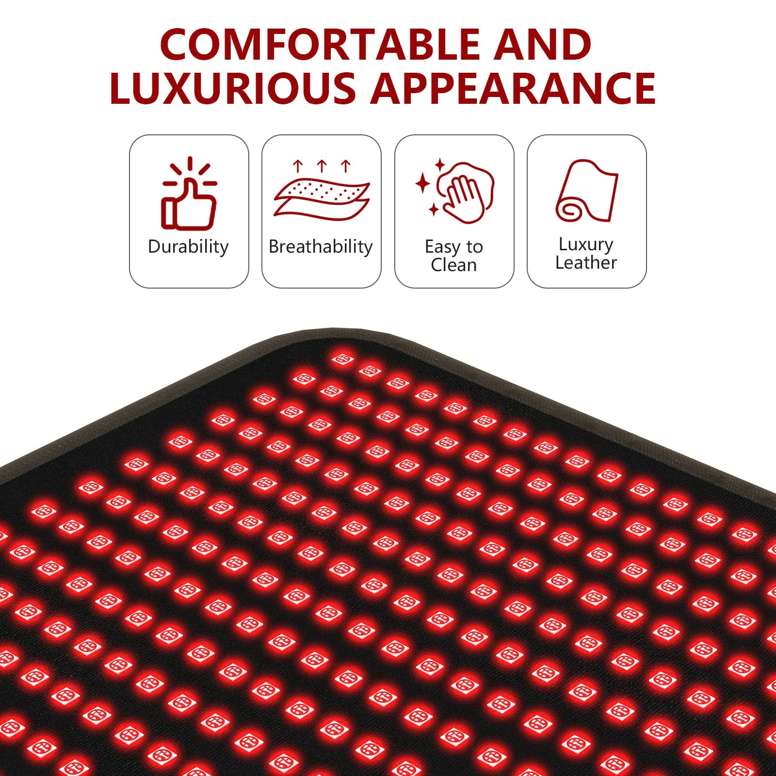 360 LEDs Red Light Belt 660nm&850nm Infrared Light Therapy Pad for Body Fatigue Deep Therapy for Back Knee Hands Feet Relief