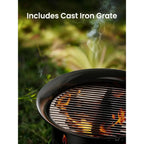 19 Inch Large Outdoor Propane Fire Pit with Grill, Folding Legs, Hose Hooks, Tank Holder, Cover, and Carry Bag