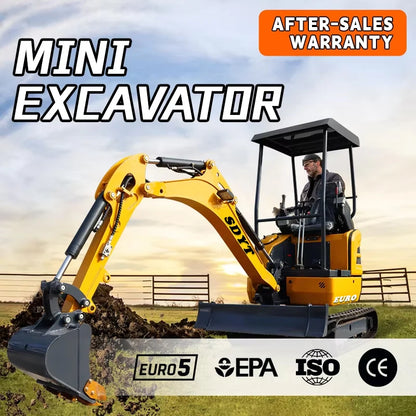 1.2 Ton Mini Excavator with EPA Euro 5 Engine | Small Orchard Digger | Customizable Color & Features | Factory Price