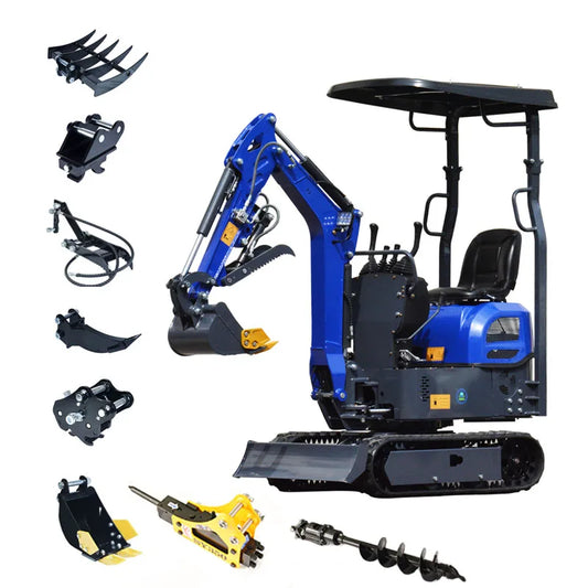 Mini Excavator 1 Ton – EPA Certified Small Digger, 13.5HP Farm & Home Use Crawler Excavator for Trenching & Dredging