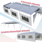 Heavy Duty Waterproof Outdoor Party Tent - 10x30 Large Gazebo with Removable Sidewalls and Double Doors for Weddings, Markets, a