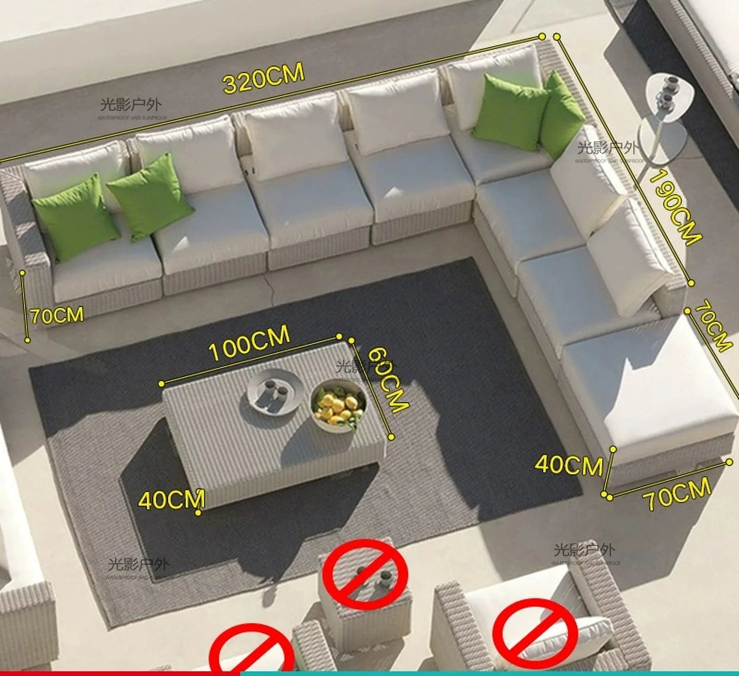 Outdoor Rattan Garden Furniture Sets Sofa Modern Luxury Metal Garden Furniture Sets Storage Table Conjunto Trendy Furniture