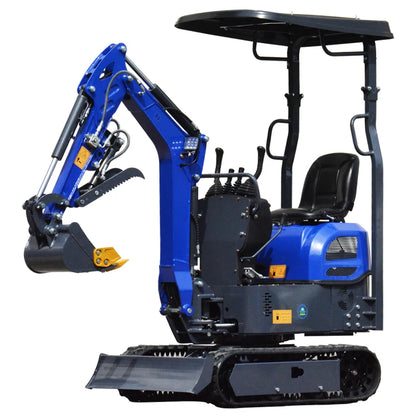 Mini Excavator 1 Ton – EPA Certified Small Digger, 13.5HP Farm & Home Use Crawler Excavator for Trenching & Dredging