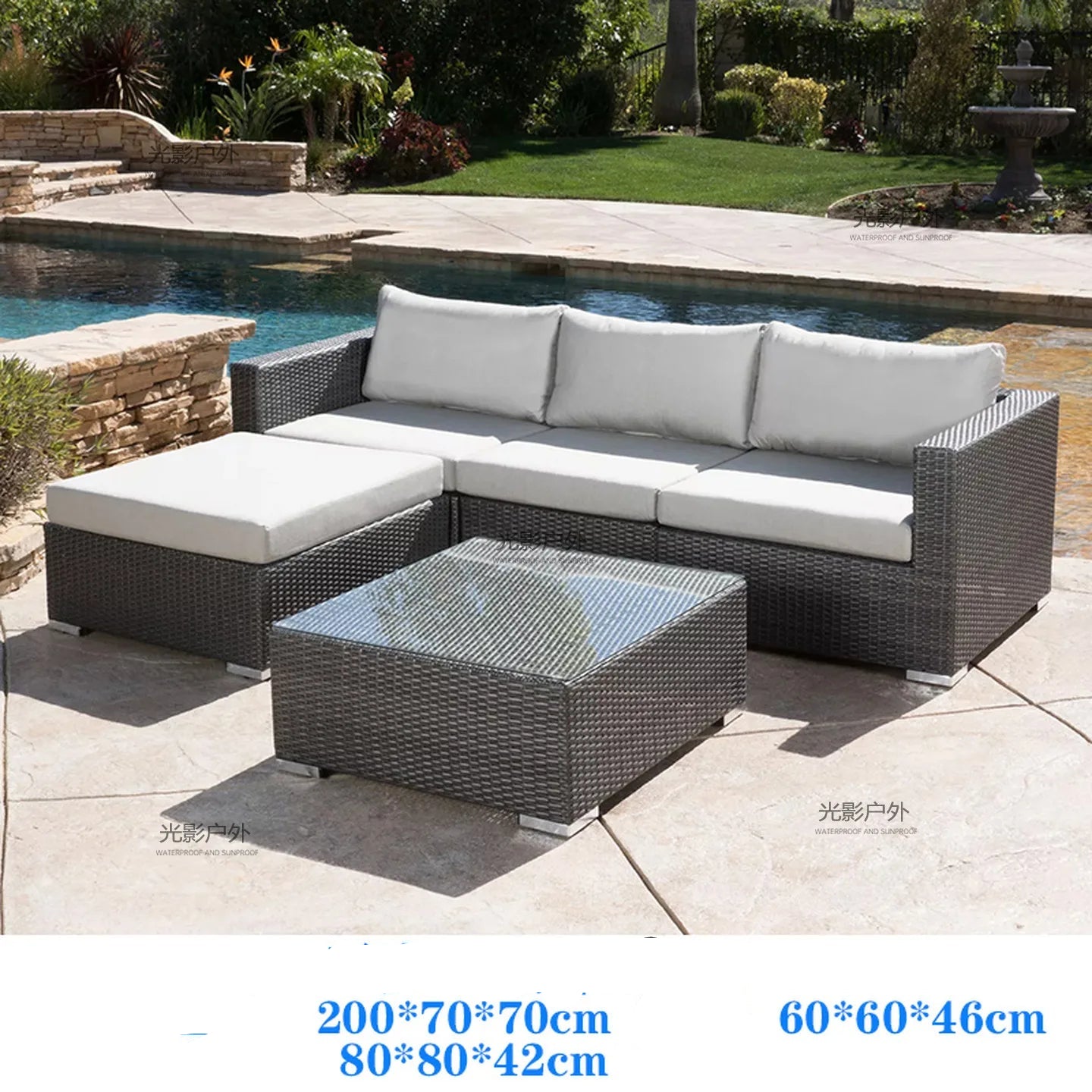 Outdoor Rattan Garden Furniture Sets Sofa Modern Luxury Metal Garden Furniture Sets Storage Table Conjunto Trendy Furniture