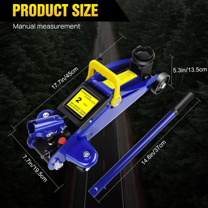 Hydraulic Floor Jack 3 Ton Jack Stand Set – 2 Ton Quick Lift Trolley Jack + Tire Repair Support Kit