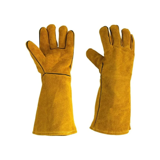 Cowhide Welding Gloves – Flame-Retardant, Heat-Resistant Safety Work Gloves for Metalwork, Soldering, Construction