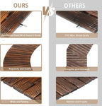 8FT Wooden Garden Pathway Curved Outdoor Walkway Roll Out Cedar Wood Patio Flooring Path Decorative Lawn Patio  (Brown)