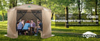 12x12ft Pop up Gazebo Screen House Tent with Mosquito Netting, 6 Sided Pop-up Canopy Shelter Tent Easy-Set Portable Gazebo