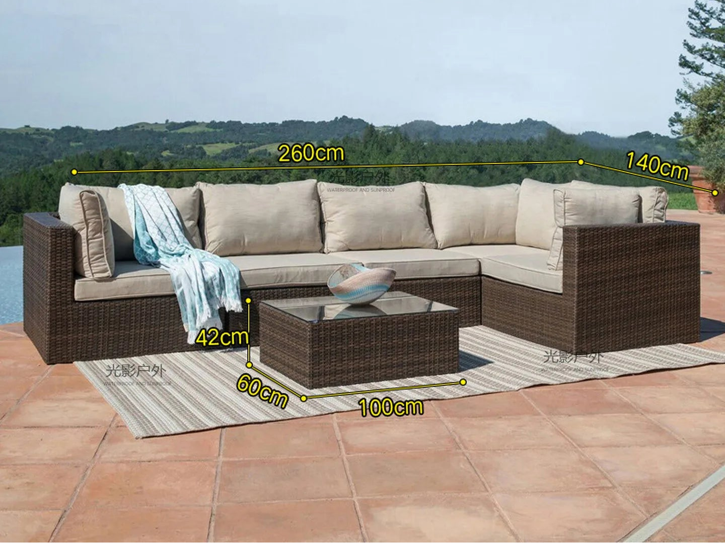 Outdoor Rattan Garden Furniture Sets Sofa Modern Luxury Metal Garden Furniture Sets Storage Table Conjunto Trendy Furniture